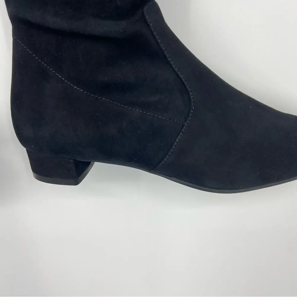 New Stuart Weitzman Genna 25 Over-the-Knee Black Stretch Suede Boots Size 36/5.5
